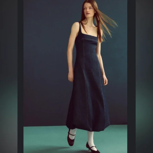 Zara denim balloon dress - Picture 3 of 5